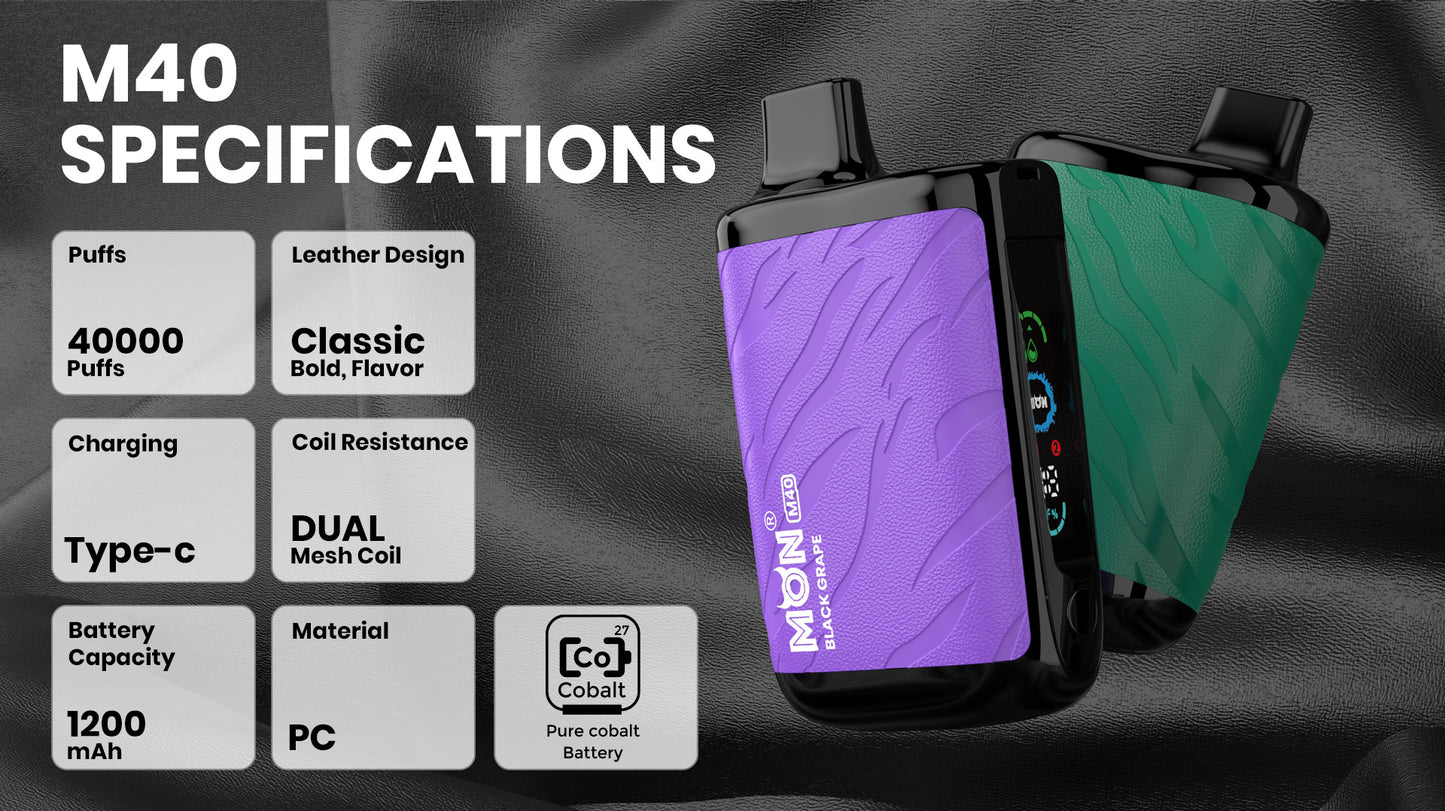 Monvaper M40 40,000 Puffs – Dual-Mode Disposable Vape | Long-Lasting & Customizable Experience