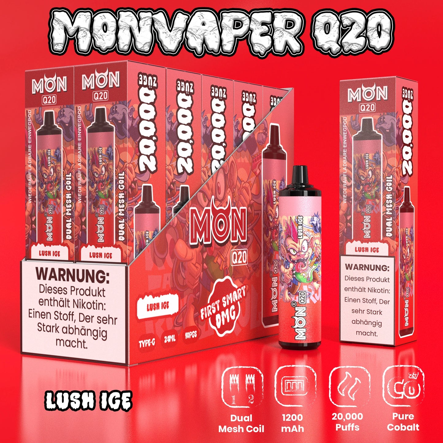 Monvaper Q20 20,000 Puffs – Big Puffs, Big Battery