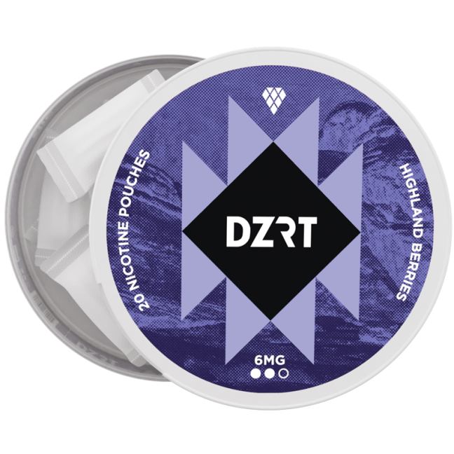 Highland Berries Tobacco-Free Nicotine Pouches by DZRT – Refreshing Berry Flavor
