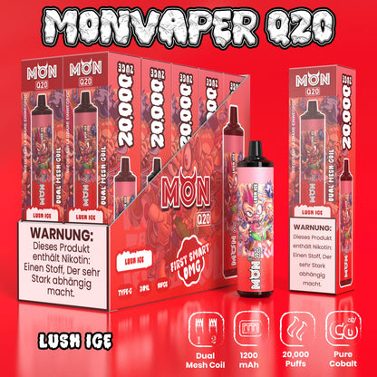 Monvaper Q20 20,000 Puffs – Big Puffs, Big Battery