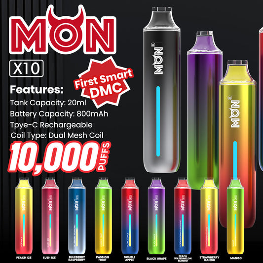 Monvaper X10 10000 Puffs Vape Long-lasting Flavor, Endless Pleasure