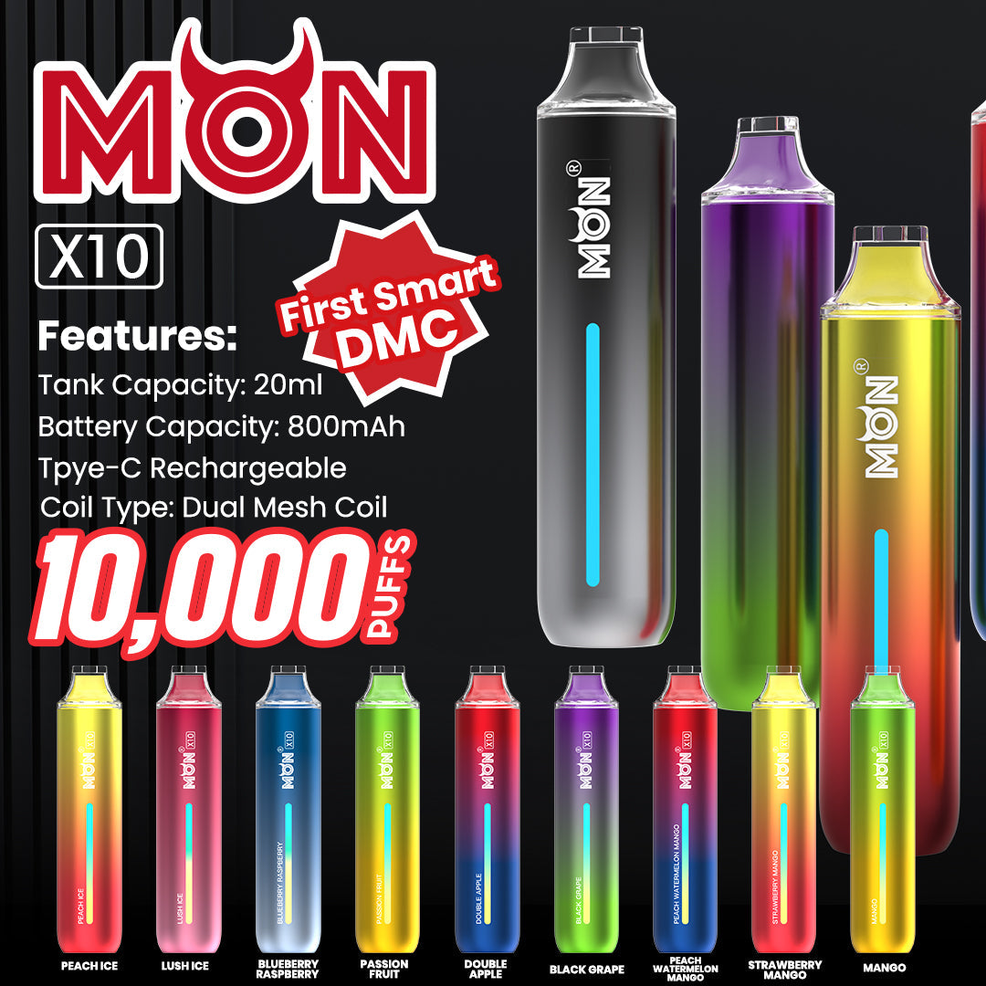 Monvaper X10 10000 Puffs Vape نكهة تدوم طويلاً، متعة لا نهاية لها